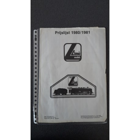 Lima folders - flyers - informatie - Prijslijst 1980/1981