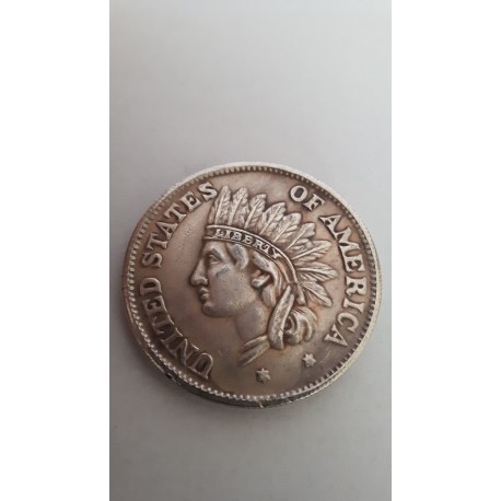 Dollar munt Met indiaan 1851 Reproductie