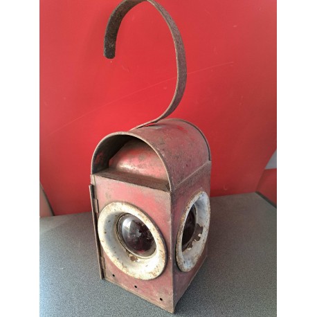'50-'60 Robuuste rode wegwerkers lantaarn