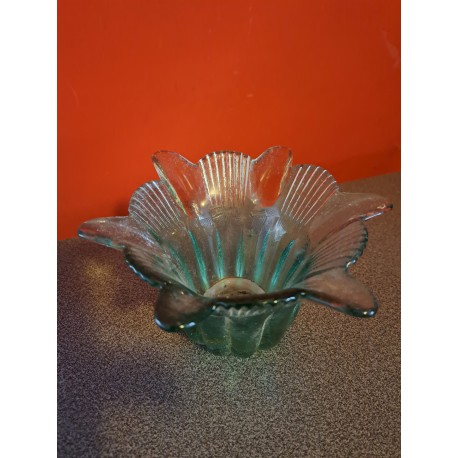 Glazen vaas 10 cm hoog 18 cm doorsnee